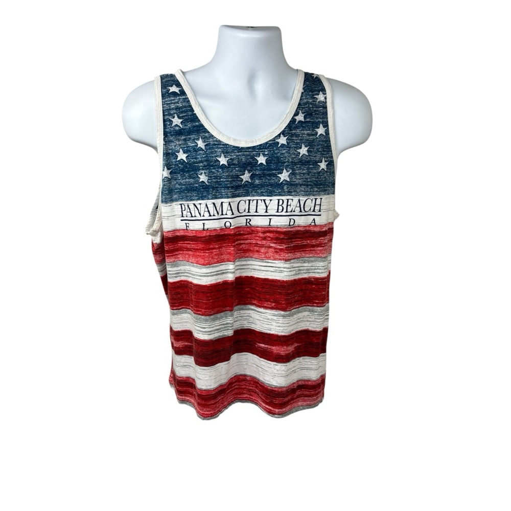 US Apparel patriotic tank top size Men XL July 4 summer beach holiday colorful
